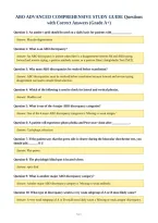 ABO ADVANCED COMPREHENSIVE STUDY GUIDE Questions&NewLine;with Correct Answers &lpar;Grade A&plus;&rpar;