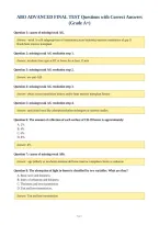 ABO ADVANCED FINAL TEST Questions with Correct Answers&NewLine;&lpar;Grade A&plus;&rpar;