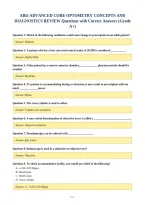 Abo Advanced Core Optometry Concepts And&NewLine;Diagnostics Review Questions With Correct Answers &lpar;Grade&NewLine;A&plus;&rpar;