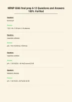 NRNP 6566 final prep 6-12 Questions and Answers&NewLine;100&percnt; Verified