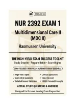 NUR 2392 &sol; NUR 2392 Exam 1 &mdash; Multidimensional Care II &lpar;MDC II&rpar; &vert; Rasmussen University &vert; 2026&sol;2027 Exam Prep &plus; Q&A &plus; Detailed Rationales