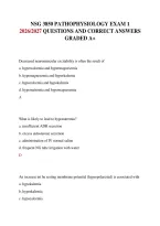 Nsg 3850 Pathophysiology Exam 1 2026&sol;2027 Questions And Correct Answers Graded A&plus;