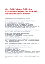 Ch&period; 1 Seidel's Guide To Physical Examination Complete Test Bank With Verified Questions & Answers