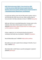 NURS 5334 Antimicrobials EXAM 1&colon; Exam Actual Exam 2026  &NewLine;&vert;&vert; Most Recent Exam 2026&vert;2027 Actual Complete Real Exam &NewLine;Questions And Correct Answers &lpar;Verified Answers&rpar; Already Graded A&plus; &NewLine;&vert; Guaranteed Success&excl;&excl; Newest Exam &vert; Just Released&excl;&excl;