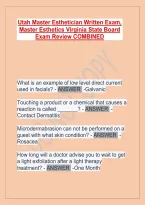 Utah Master Esthetician Written Exam