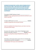 WASHINGTON MANDATORY ALCOHOL SERVER TRAINING &lpar;MAST&rpar; &vert; &NewLine;Exam Actual Exam 2026 &vert;&vert; Most Recent Exam 2026&vert;2027 Actual &NewLine;Complete Real Exam Questions And Correct Answers &lpar;Verified &NewLine;Answers&rpar; Already Graded A&plus; &vert; Guaranteed Success&excl;&excl; Newest Exam &vert; &NewLine;Just Releas
