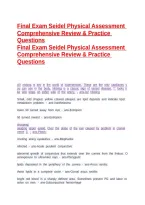 Final Exam Seidel Physical Assessment Comprehensive Review & Practice Questions&NewLine;&NewLine;