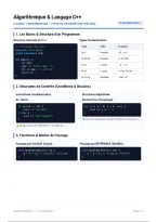 Fiche de R&eacute;vision Synth&eacute;tique - Algorithmique & C&plus;&plus; &lpar;L1 Informatique&rpar;