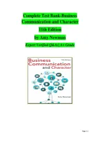 Test Bank&colon; Business Communication and Character 11th Edition &vert; Amy Newman &vert; All Completed Chapters