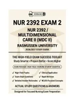 NUR 2392 &sol; NUR 2392 Exam 2 &mdash; Multidimensional Care II &lpar;MDC II&rpar; &vert; Rasmussen University &vert; 2026&sol;2027 Exam Prep &plus; Q&A &plus; Detailed Rationales