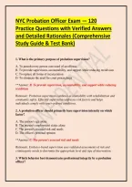 NYC Probation Officer Exam &mdash; 120 Practice Questions with Verified Answers and Detailed Rationales &lpar;Comprehensive Study Guide & Test Bank&rpar;