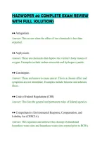 Hazwoper 40 Complete Exam Review&NewLine;With Full Solutions