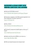 Hazwoper 40 Exam Script With&NewLine;Verified Questions And Answers