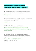 Hazwoper 40 Updated Exam&NewLine;Questions And Correct Answers
