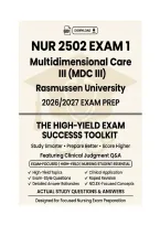 NUR 2502 &sol; NUR 2502 Exam 1 Multidimensional Care III &lpar;MDC III&rpar; &vert; Rasmussen University &vert; 2026&sol;2027 Exam Prep &plus; Clinical Judgment Q&A