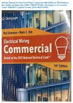 Solution Manual for Electrical Wiring Commercial 18th Edition by Phil Simmons&comma; Ray Mullin and Mark Ode &vert; ISBN&colon; 9780357767108 &vert; All Chapters 1-21 Covered &vert; Latest &lpar;2026&sol;2027&rpar; Updated Version &lbrace;JUST RELEASED&rcub;