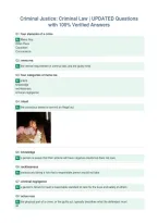 Criminal Justice&colon; Criminal Law &vert; UPDATED Questions&NewLine;with 100&percnt; Verified Answers