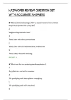 Hazwoper Review Question Set&NewLine;With Accurate Answers