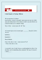 Critical Inquiry in Nursing Midterm Exam Review &vert; Complete Study Guide