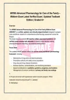 NR566 Advanced Pharmacology for Care of the Family &ndash; &NewLine;Midterm Exam Latest Verified Exam &vert; Updated Testbank &NewLine;Edition &vert; Graded A&plus;  &NewLine;