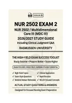 NUR 2502 &sol; NUR 2502 Exam 2 Multidimensional Care III &lpar;MDC III&rpar; &vert; Rasmussen University &vert; 2026&sol;2027 Exam Prep &plus; Clinical Judgment Q&A