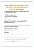 Registered Psychiatric Nurses Canada Exam &mdash; 120 Practice Questions with Answers & Rationales