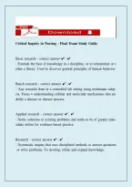 Critical Inquiry in Nursing - Final Exam Study Guide&period;pdf