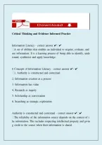 Critical Thinking & Evidence-Informed Practice in Nursing &vert; Complete Study Guide