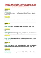 COMMERCE 1MA3 Final Exam &lpar;Latest &rpar; Full Questions and 100&percnt;&NewLine;Correct Answers &lpar;Verified Success&rpar; &vert; UPDATED ACTUAL Exam&NewLine;Questions and CORRECT Answers&NewLine;