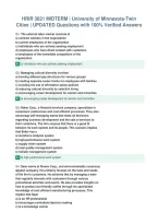 HRIR 3021 MIDTERM &vert; University of Minnesota-Twin&NewLine;Cities &vert; UPDATED Questions with 100&percnt; Verified Answers