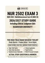 NUR 2502 &sol; NUR 2502 Exam 3 Multidimensional Care III &lpar;MDC III&rpar; &vert; Rasmussen University &vert; 2026&sol;2027 Exam Prep &plus; Clinical Judgment Q&A