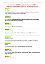 Community and Public Health Nursing exam 2027 1 &vert;&NewLine;Questions and Answers &vert; Study Set &vert; A&plus; Verified Content