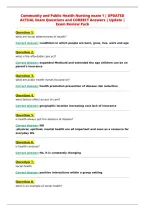 Community and Public Health Nursing exam 1 &vert; UPDATED&NewLine;ACTUAL Exam Questions and CORRECT Answers &vert; Update &vert;&NewLine;Exam Review Pack