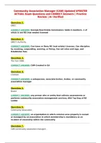 Community Association Manager &lpar;CAM&rpar; Updated UPDATED&NewLine;ACTUAL Exam Questions and CORRECT Answers &vert; Practice&NewLine;Review &vert; A&plus; Verified
