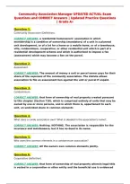 Community Association Manager UPDATED ACTUAL Exam&NewLine;Questions and CORRECT Answers &vert; Updated Practice Questions&NewLine;&vert; Grade A&plus;