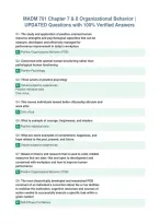 MADM 701 Chapter 7 & 8 Organizational Behavior &vert;&NewLine;UPDATED Questions with 100&percnt; Verified Answers&NewLine;