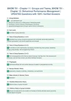 MADM 701 - Chapter 11&colon; Groups and Teams&comma; MADM 701 -&NewLine;Chapter 12&colon; Behavioral Performance Management &vert;&NewLine;UPDATED Questions with 100&percnt; Verified Answers