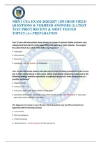 Nr511 Cea Exam 2026&sol;2027 &vert; 150 High-Yield Questions & Verified Answers &vert; Latest Test Prep &vert; Recent & Most Tested Topics &vert; A&plus; Preparation&NewLine; &NewLine;