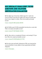Hcv Specialist Exam Script Tested&NewLine;Questions And Solutions&NewLine;Certification Evaluation