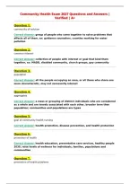 Community Health Exam 2027 Questions and Answers &vert;&NewLine;Verified &vert; A&plus;&NewLine;