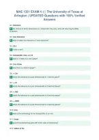 MAE 1351 EXAM 4 &colon;&lpar; &vert; The University of Texas at&NewLine;Arlington &vert; UPDATED Questions with 100&percnt; Verified&NewLine;Answers