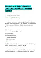 Hcv Specialist Final Paper Full&NewLine;Questions And Correct Answers&NewLine;Verified