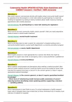 Community Health UPDATED ACTUAL Exam Questions and&NewLine;CORRECT Answers &vert; Verified &vert; 100&percnt; Accurate