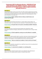 Community HESI Certification Review &vert; UPDATED ACTUAL&NewLine;Exam Questions and CORRECT Answers &vert; Exam-Focused&NewLine;Questions and Verified Answers with Complete Solutions&NewLine;&lpar;Already Passed A&plus;&rpar;