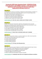 Community HESI Exam Questions Bank &vert; UPDATED ACTUAL&NewLine;Exam Questions and CORRECT Answers &vert; Fully Solved Exam&NewLine;Questions and Comprehensive Answers with Clear&NewLine;Explanations &lpar;Already Passed A&plus;&rpar;