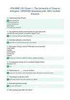 UTA MAE 1351 Exam 1 &vert; The University of Texas at&NewLine;Arlington &vert; UPDATED Questions with 100&percnt; Verified&NewLine;Answers