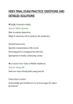 Hdev Final Exam Practice Questions And&NewLine;Detailed Solutions