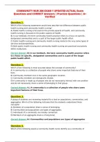 COMMUNITY NUR 206 EXAM 1 UPDATED ACTUAL Exam&NewLine;Questions and CORRECT Answers &vert; Practice Questions &vert; A&plus;&NewLine;Verified