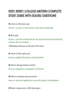 Hdev Jersey College Midterm Complete&NewLine;Study Guide With Solved Questions
