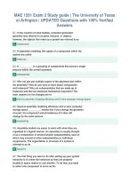 MAE 1351 Exam 2 Study guide &vert; The University of Texas&NewLine;at Arlington &vert; UPDATED Questions with 100&percnt; Verified&NewLine;Answers